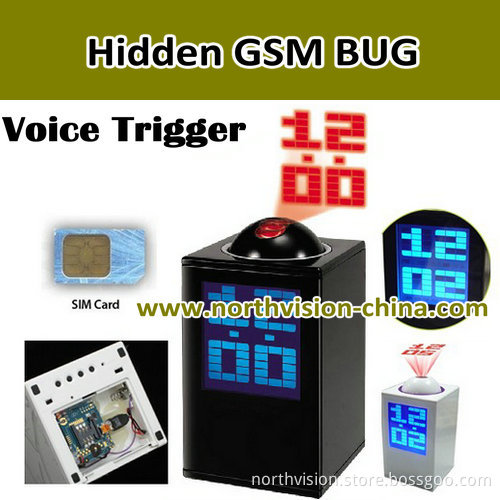 Projection Alarm Clock GSM Listening Device